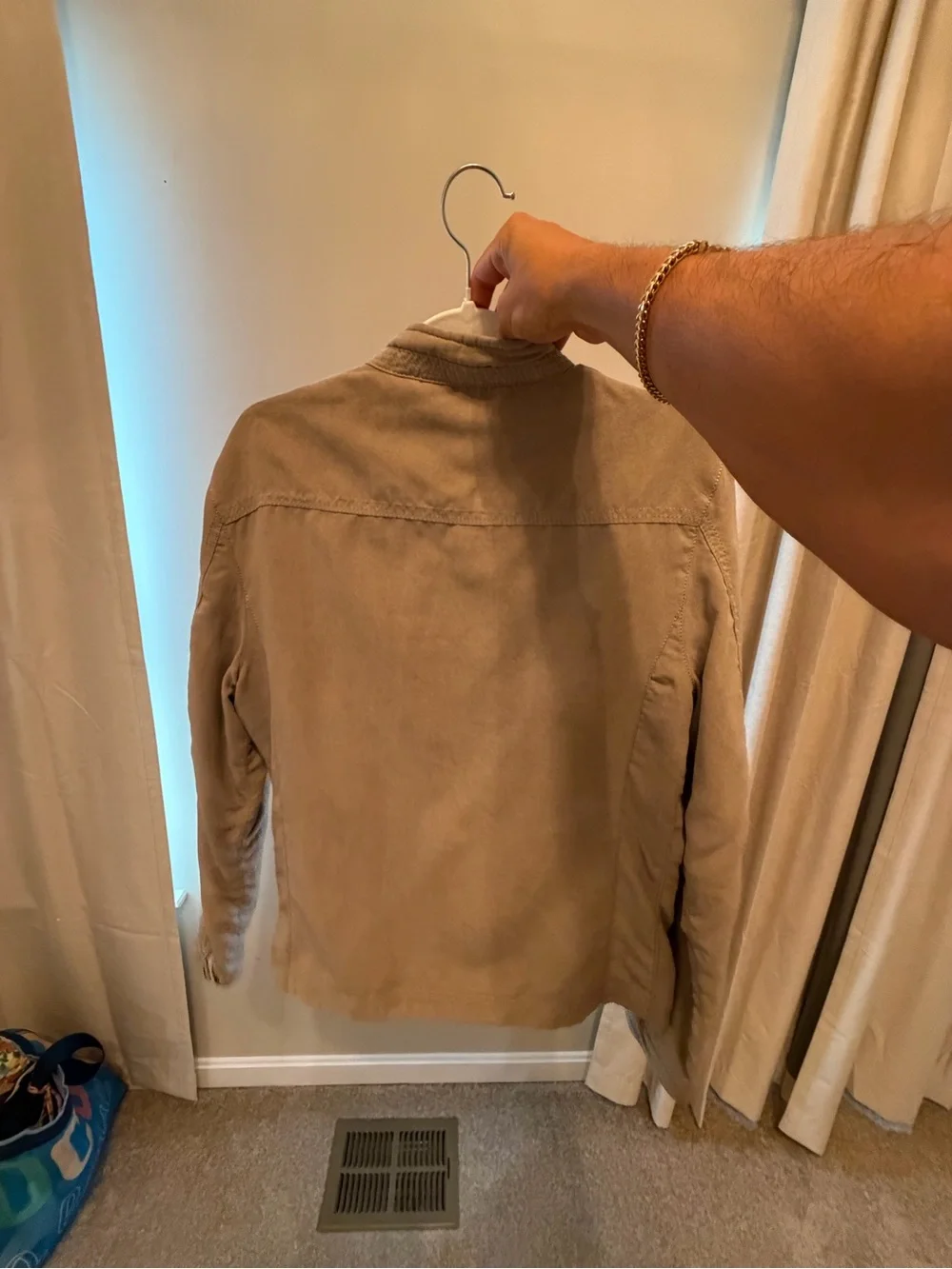 Zara Man Men’s Medium Tan Faux Suede Zip Jacket
